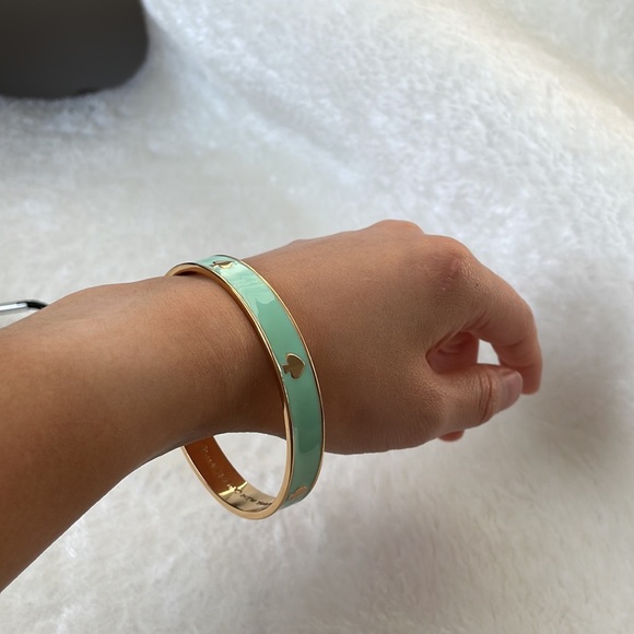 Kate Spade Turquoise Gold Spades Bangle Bracelet - Picture 4 of 4